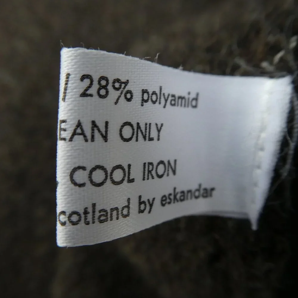 Eskandar Merino Wool Blend Poncho Crossover Sweater Charcoal Gray Handloomed XL